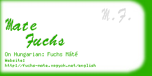 mate fuchs business card