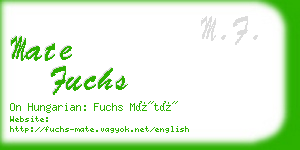 mate fuchs business card